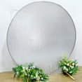 thumbnail image 4 of BalsaCircle 7.5 feet Silver Metallic Sequin Round Backdrop Stand Cover Wedding Party, 4 of 8