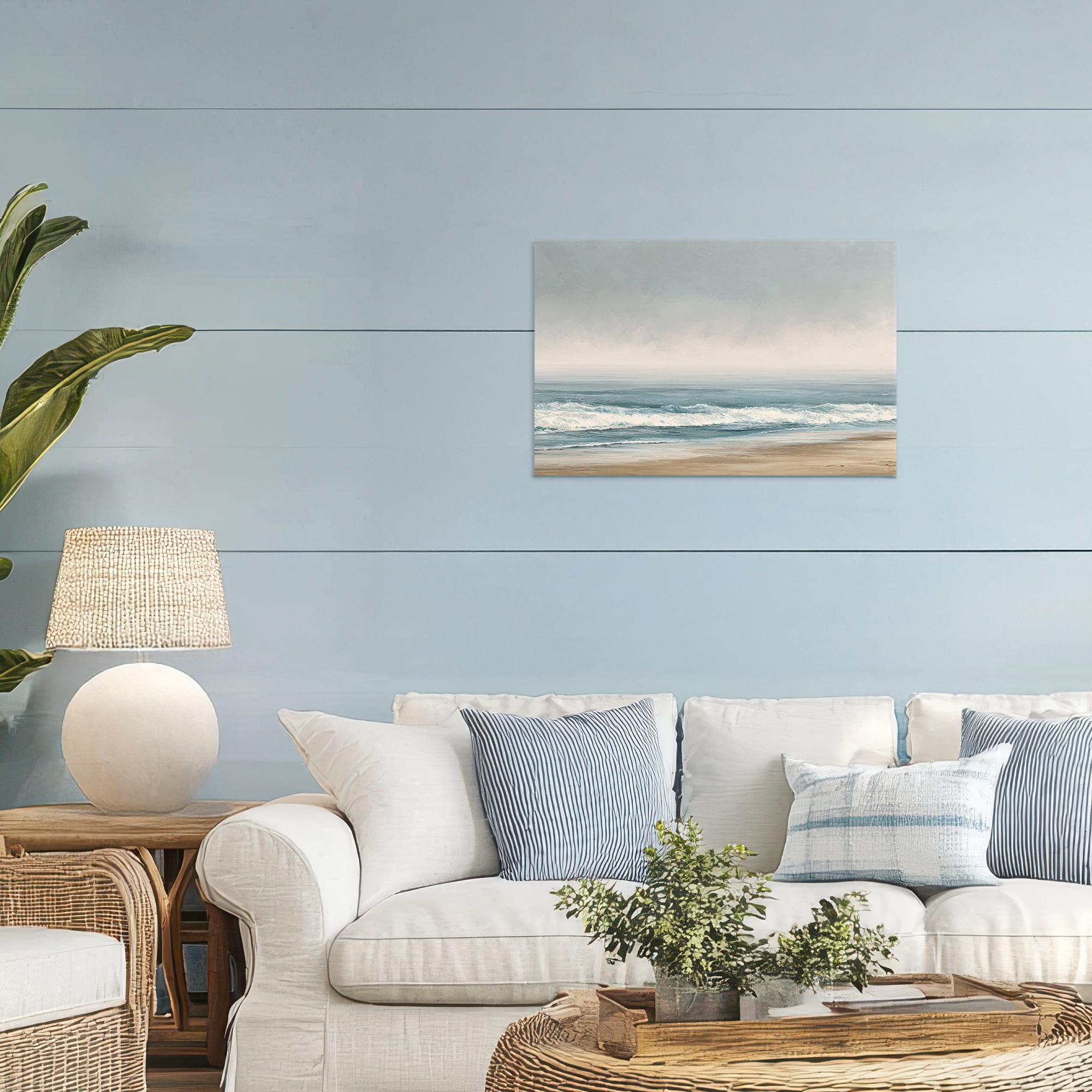 Stupell Industries Tranquil Mist Beachscape Canvas Wall Art, design by Jacky Ngan