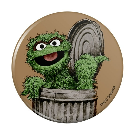 Sesame Street Vintage Oscar the Grouch Pinback Button Pin