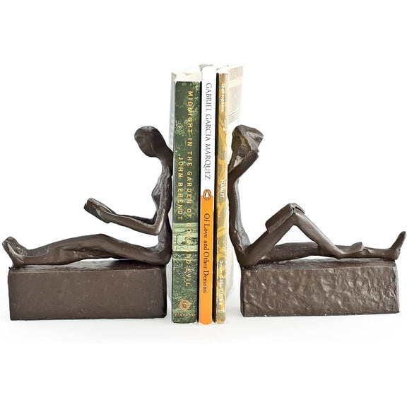 Danya B Man and Woman Reading Metal Bookend Set
