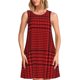 thumbnail image 1 of Balery Red Black Houndstooth Vestidos de verano para mujer con estampado: vestido holgado sin mangas, vestido playero informal y cómodo para días calurosos., 1 of 7