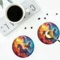 thumbnail image 4 of Yiaed Dreamy Night Sky White Horse Print Leather Coasters for Drinks - Cup Coasters Coffee Table Kitchen Table Bar, Home & Office Gifts Handmade Drink Coasters-Round Shape, 4 of 6