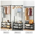 thumbnail image 5 of CACAGOO Heavy Duty Portable Cloth Hanger, Metal Stand Coat Rack with Wheels, 3 Tier Shelves for Bedroom, Laundry, 5 of 12