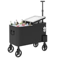 thumbnail image 1 of Outsunny Outdoor Patio Cooler Cart, Rolling Ice Chest with Wheels, Black, 1 of 10