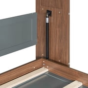 Newest Full Size Murphy Bed with Foldable Desk – Space Saving Wall Bed - Walnut & Gray