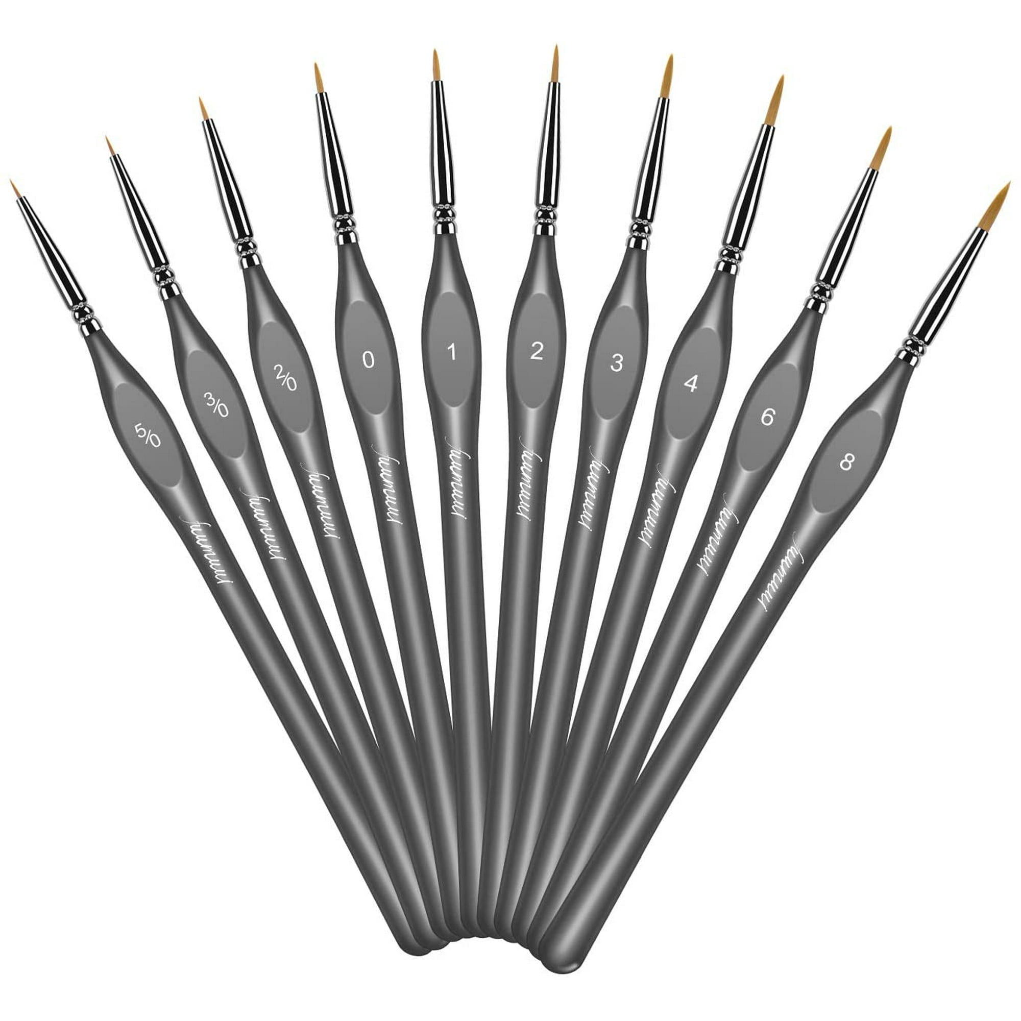 Detail Fine Point Paint Brush Set, 10pcs Professional Miniature Brushes  with Triangular Handle, Perfect for Acrylic, Oil, Watercolor, Art, Scale,  Model, Face, Paint by Numbers&Warhammer 40k (Black)