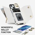 thumbnail image 3 of for iPhone 13 Mini Case Wallet with Strap for Women,Crossbody Lanyard and Wristlet Strap,Zipper Pocket,Credit Card Holder,Ring Stand,RFID Blocking Phone Wallet Cases(5.4 inch,White), 3 of 18