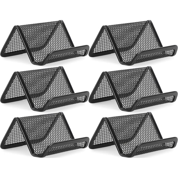 2 Pack Mesh Business Card Holders for Desk, Metal Business Card Holder Display Stand Business Card Desk Holder with 50 Business Cards Capacity