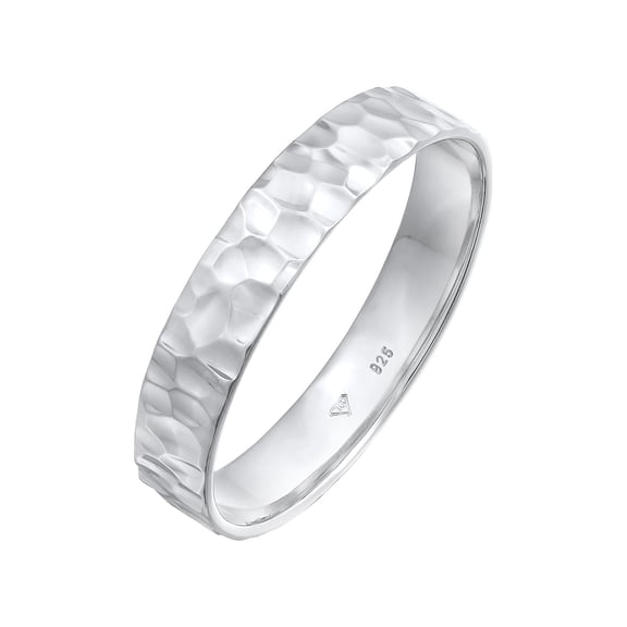KUZZOI Men's Band Ring Hammered Design 925 silver size 7-11