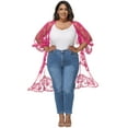 thumbnail image 6 of Women's Plus Size Kimono Floral Lace Cardigan Beach Cover Up Swimsuit, 6 of 7