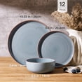 thumbnail image 2 of Famiware Meteor 12 Pieces Dinnerware Set, Bluish-Gray, 2 of 5