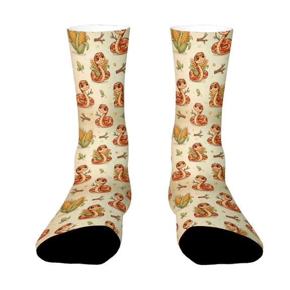 Cute Corn Snake Funny Novelty Crew Socks for Women Men Sports