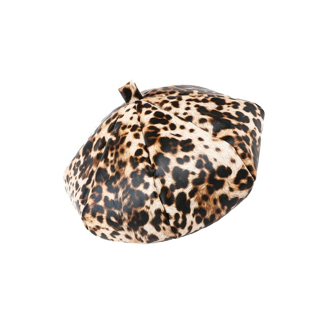 ChicHeadwear Béret Français Imprimé Léopard Guépard - Marron/léopard