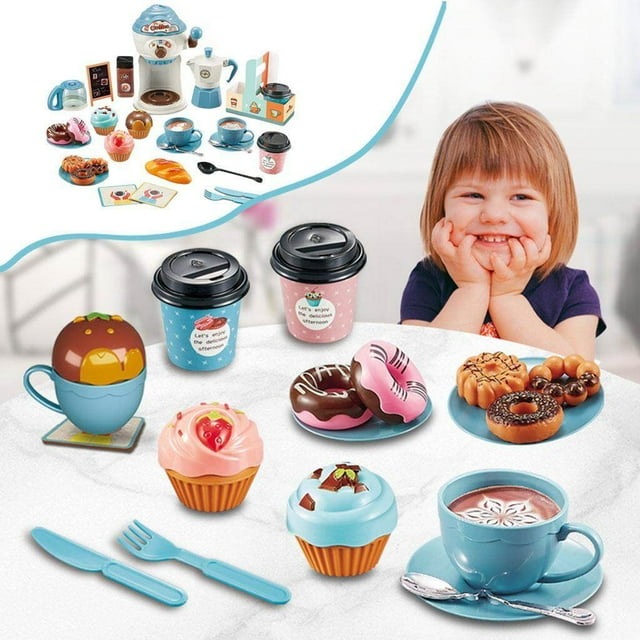 Simulation Tea Set Pretend Play Toy Set Dishes Gift Little Girls Playset Development Learning Toy