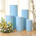 thumbnail image 2 of golytefs 5Pcs Cylinder Pedestal Stand Covers Reusable Elastic Cloth Pillar Plinth Cover Without Stands for Wedding Props Babyshower Birthday Party (Light Blue), 2 of 8