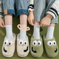 thumbnail image 3 of Kissing Slippers 3D Cute Big-Eyed Dog Couple Slippers, Funny Cartoon Plush House Slippers with Non-Slip Sole, Warm Winter Fuzzy Slippers with Gift Socks, 3 of 7