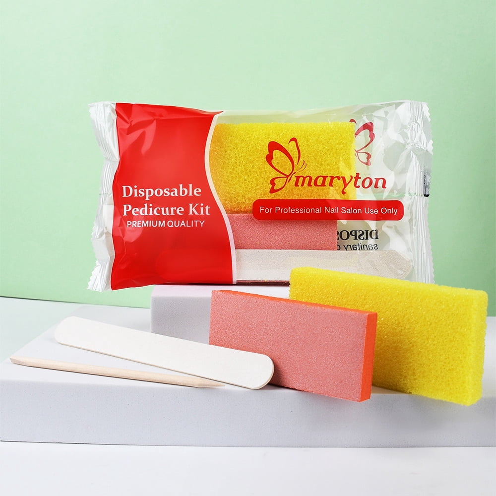 Maryton 800 Sets Case Professional Nail Salon Disposable Pumice Set Pedicure Kit