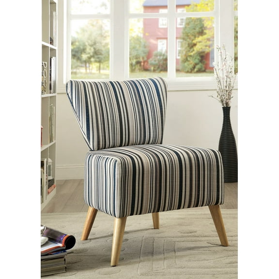 Furniture Of America Mildred Contemporary Stripe Pattern Fabric UPH Accent Chair