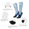 thumbnail image 3 of Xecao Abstract Ocean Waves Pattern Adult Stockings with Color-Block Design and 3D Print, Breathable Comfortable Hosiery for Daily Wear and Sports, 3 of 6