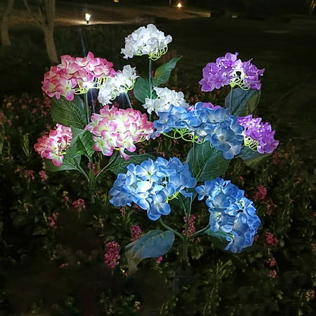 AYktou Solar Garden Lights Outdoor Waterproof,81cm/32" Hydrangea Flowers Garden Decorative Lights Waterproof Led Landscapes Lights Auto On/Off Bright Up To 6 Hrs on Clearances