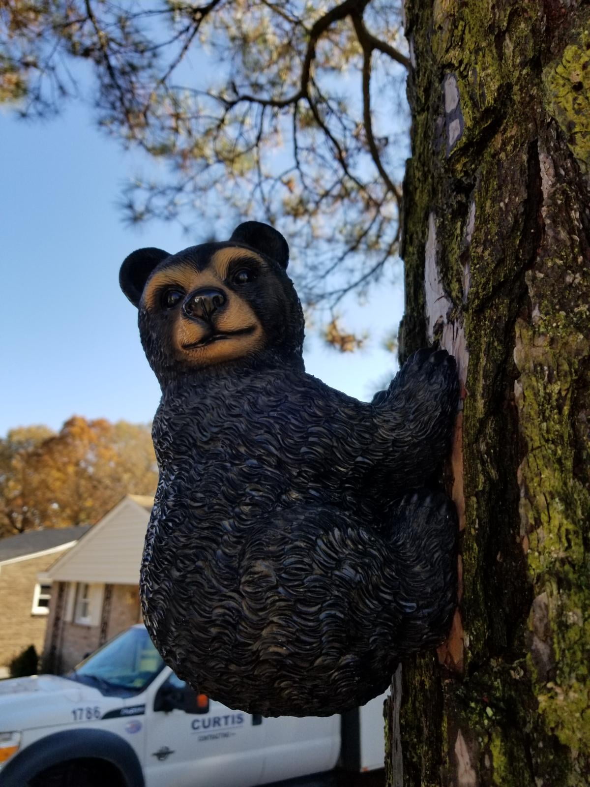 Bear Face Tree Décor Outdoor Garden Statue by Hilarious Home Walmart