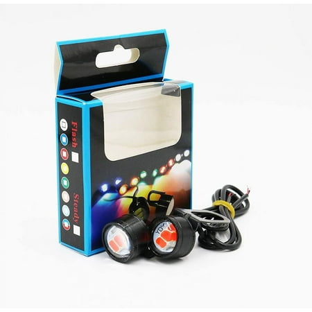 

FENG1-Pair Motorcycle Boat Car Styling 5630 3SMD LED DRL Eagle Eye 23mm LED License Plate Daytime Runing Reverse Backup Parking Signal White Bulb 12V (Blue)-240810