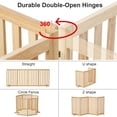 thumbnail image 5 of 4 Panels 36" Freestanding Pet Gate, Solid Wood Folding Safety Fence Wooden Dog Gate, Oak, 5 of 5
