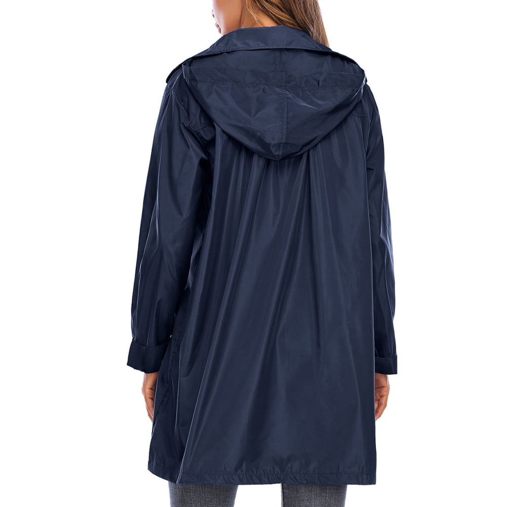 New Womens Outdoor Windproof Hooded Performance Kagool Waterproof Rain Coat