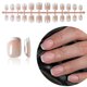 thumbnail image 2 of Set de uñas postizas cortas nude estilo francés, uñas naturales cuadradas redondeadas, puntas de manicura reutilizables., 2 of 5