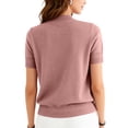 thumbnail image 3 of Women's Sweaters Casual Crewneck Short Sleeve Knit Summer Pullover Sweater Tops Pink M, 3 of 4