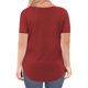 thumbnail image 5 of Jumpingount Camiseta de mujer con cuello en V Blusa casual Color sólido con cuello en V Top de manga corta Prendas para la parte del cuerpo Vino rojo 5XL Jumpingount AP003157-24, 5 of 6