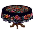 thumbnail image 7 of Mexican Floral Tablecloth With Embroidery Details Polyester Fabric For Dining And Home Decor In Multiple Sizes, 7 of 7