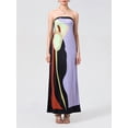 thumbnail image 4 of Raccmtaty Women's Strapless Long Dress Sleeveless Abstract Print Loose Tube Dress Summer Beach Dress, 4 of 8