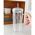 thumbnail image 3 of Glass Water Tumbler with Straw and Lid, Heat Resistant Iced Coffee Cup Glass Cup for Smoothies, Tea, Juice, , Cold Beverages,2PC- Lid,20 oz, 3 of 8