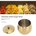 thumbnail image 4 of Spice Jar with Lid, Stainless Steel Sugar Bowl, Large Suagr Dish, Polished Sugar Container, Multifunction Sugar Holder for Kitchen, Bar, Restaurant, Perfect for Sugar, Pepper, Salt, 4 of 7