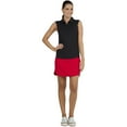 thumbnail image 3 of IBKUL Adult Female Solid Sleeveless Polo, Color: BLACK, Size: S (84000-BLACK-S), 3 of 4