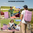 thumbnail image 4 of Travel Cooler Bag - Pink Baseball Caps and Balls Pattern Camping Beer Cooler Backpack with Bottle Opener- Waterproof Insulated Picnic Backpacks - Cooler Bag for Beach, 4 of 6