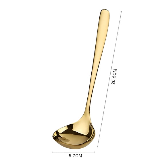BPPEG Gold Soup Ladle Stainless Steel Handle Spoon for Kitchen Stainless Steel Soup Ladle