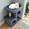 thumbnail image 2 of Gymax 25.5'' Cat Tree w/2 Large Condo Padded Top Perch Sisal Scratching Posts for Cats Grey, 2 of 10