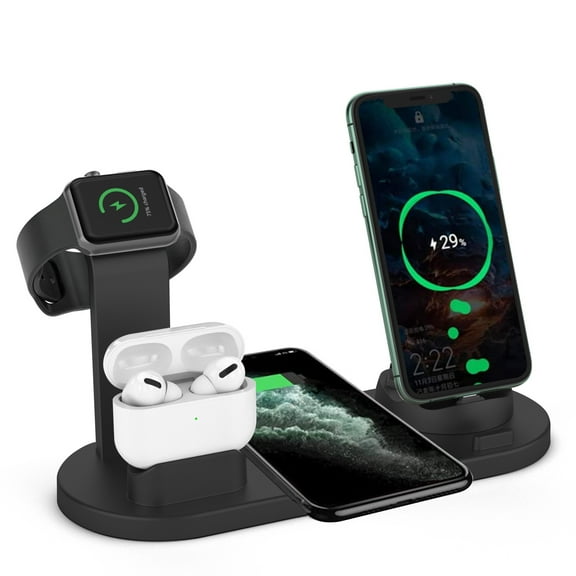 Ltrototea 6 in 1 mobile phone wireless charger,Fast, Safe, Universal for Phones, Watches, Headphones. Portable, Multi-Angle, Anti-Slip Design for Efficient, Stable Cha