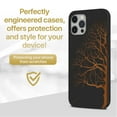 thumbnail image 2 of Case Yard Wooden Case for iPhone-12-Pro-Max Soft TPU Silicone cover Slim Fit Shockproof Wood Protective Phone Cover for Girls Boys Men and Women Supports Wireless Charging Half Tree Design, 2 of 7