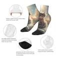 thumbnail image 3 of Uemuo Sunshine Cloud Kitten Printed Crew Socks, Moisture-Wicking Socks, Athletic Socks for Men Breathable Cushion Socks Casual Sport Socks for Running Traveling, 3 of 6