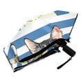 thumbnail image 6 of Cats with Blue White Striped Compact Sun Umbrella Windproof Travel Umbrellas for Rain Strong Portable UV Protection, 6 of 8