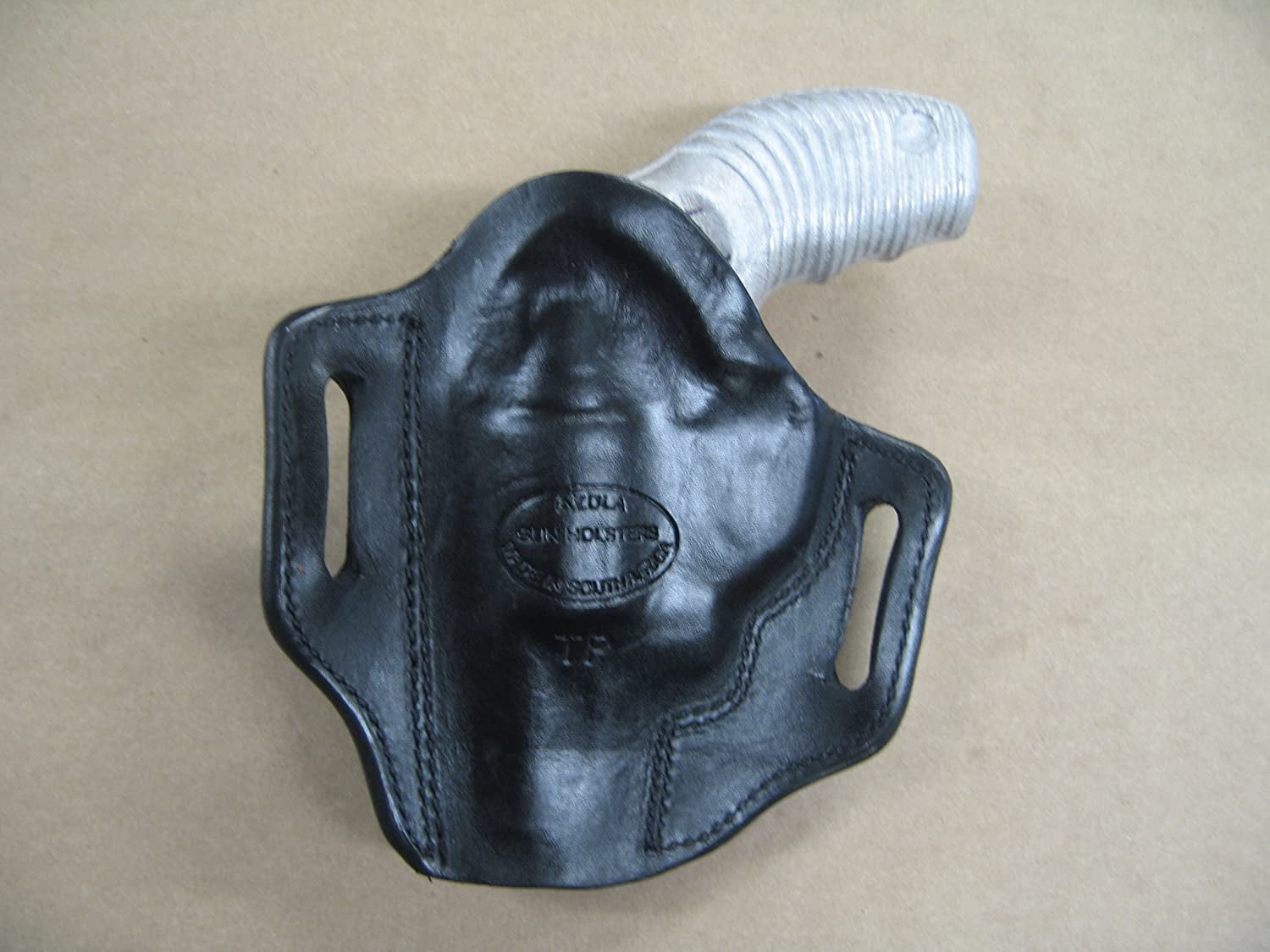 Taurus Protector Polymer Revolver 85, 605 OWB Leather 2 Slot Pancake Belt Holster BLACK RH