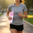 thumbnail image 4 of Leakproof Water Bottle With Extra Spray Head & Straw 600ml Sports Water Bottle Drinking And Spraying Misting Bottle For Cooling And Hydration, Gym, Sports, Outdoors And Office, Pink, 4 of 6