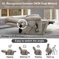 thumbnail image 3 of Oversized Power Lift Recliner Chair with Massage and Heat for Elderly, 180° Big Man Dual Motor Lift Recliner, Large Electric Recliner Chair with 2 Cup Holders,Side Pocket,Single Rocker Sofa 400lbs, 3 of 9