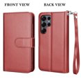 thumbnail image 7 of Tekcoo For Samsung Galaxy S26 Ultra Wallet Case with Credit Card Holder for Women Men, Flip PU Leather Wallet Phone Case, Detachable Magnetic Kickstand Cover with Wrist Strap, Red, 7 of 7