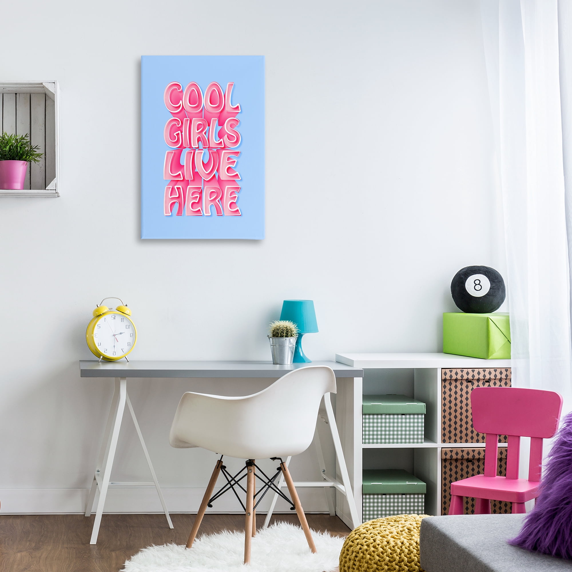 Stupell Industries Cool Girls Live Here Typography Painting Gallery Wrapped Canvas Art Print Wall Art, 20 x 30