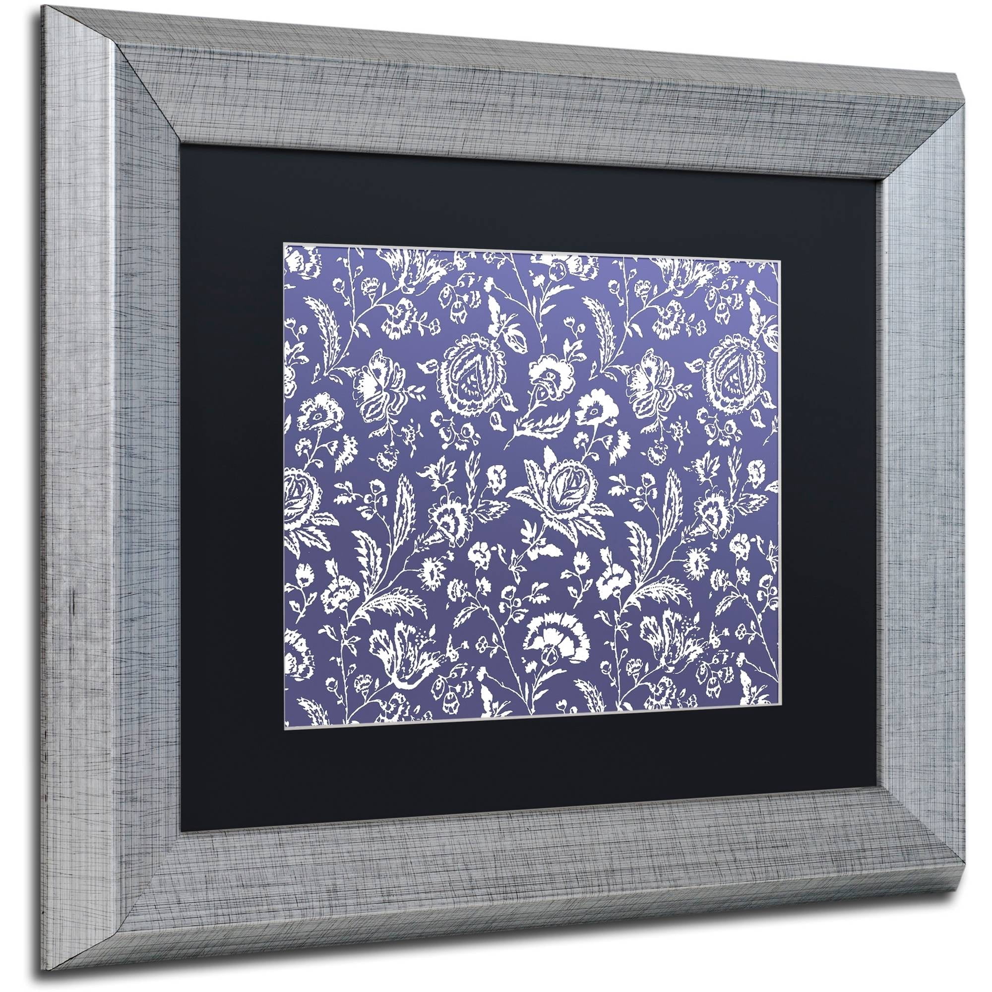 Trademark Fine Art "Toile Fabrics X" Canvas Art by Color Bakery Black Matte, Silver Frame