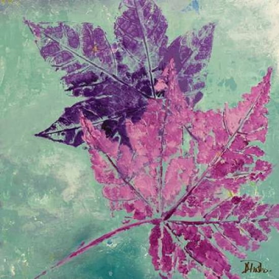 Purple Leaves Flying II Canvas Art - Patricia Pinto(24X24)